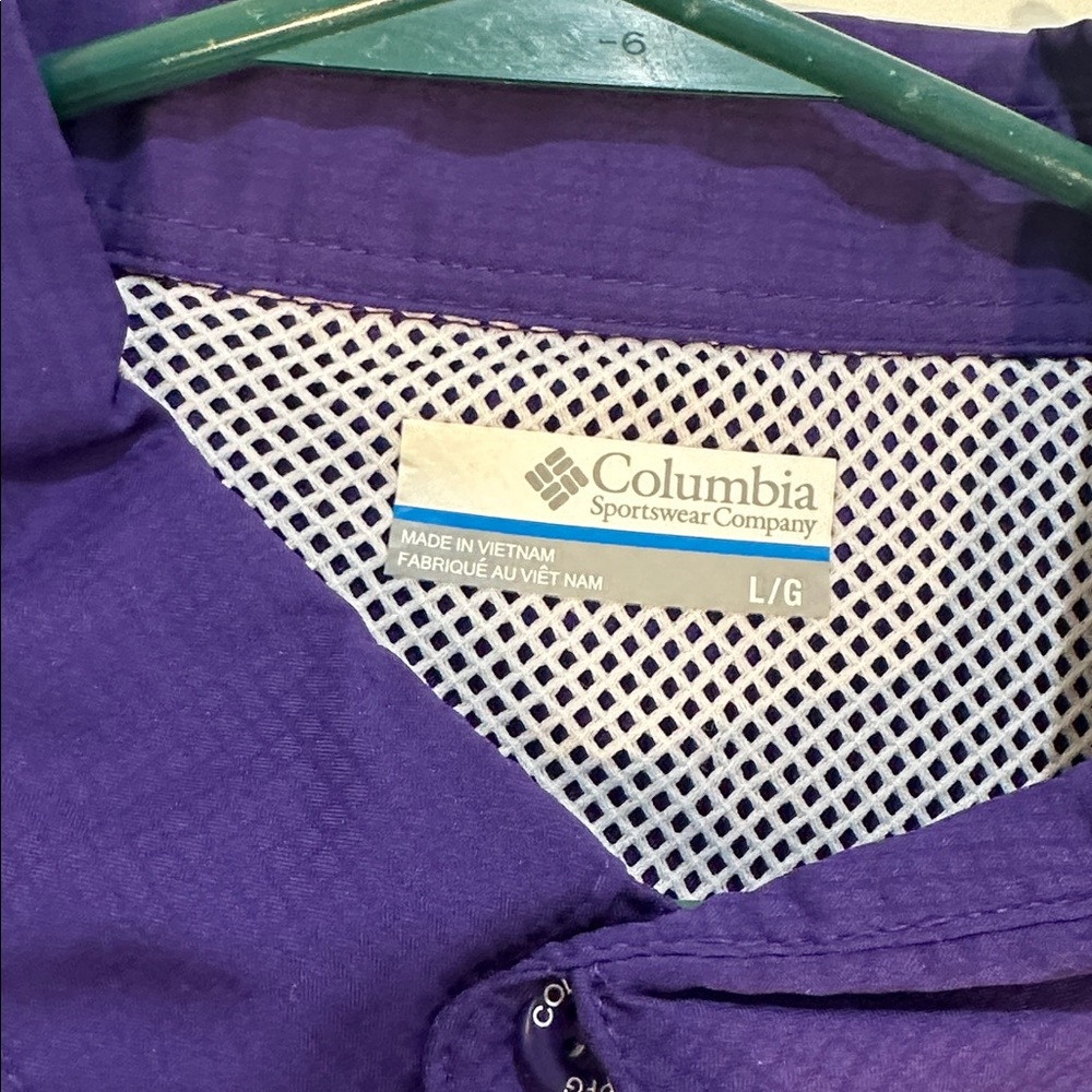 Columbia PFG TCU Buttondown Shirt Men’s Large Purple - Picture 4 of 6